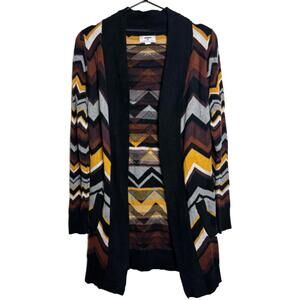 Missoni Target Sz XS Brown/Black Chevron Pattern Open Cardigan(1988)